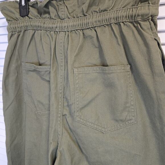 Future Collective High-Waisted Eyelet Pants Drawstring Size 2 Distessed Olive - Picture 6 of 9
